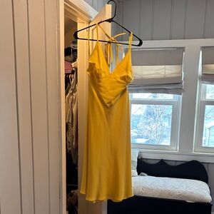 Jcrew silk Yellow Halter Dress